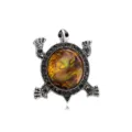 Élégante broche tortue vintage en argent avec nacre irisée et accents de cristaux noirs - Style Tortue Pierre Ronde Irisée Strass Noir (款式10)
