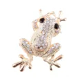 Sparkling crystal frog brooch pin with gold-toned finish for animal lovers - Gold Full Rhinestone Frog Style (A04)
