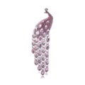 Elegant pink rhinestone peacock feather brooch pin for women's fashion - Pink Tassel Style (06)