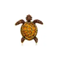 Vintage turtle brooch pin with orange enamel and red crystals on gold base - Yellow Orange Gradient Turtle Style (款式4)