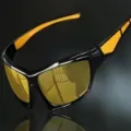 Sports night vision sunglasses for men with yellow tinted lenses and black wrap frame - Yellow Frame Night Vision Yellow Lens