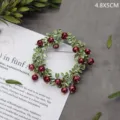 Prachtige elegante vintage broche in bosstijl met groene bladeren en rode bessen - Rode Parelkrans Stijl (SMT1005003927850261)