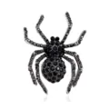 Vintage black rhinestone spider brooch jewelry for clothing in silver alloy finish - Classic Black Rhinestone Style (SP06)