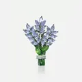 Elegant vintage crystal flower bouquet brooch featuring purple marquise rhinestones - Purple Flower Bouquet Shape