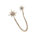 Vintage gold tassel chain brooch with sparkling starburst diamond-encrusted design - Octagonal Star Tassel Style (Style 16)
