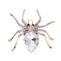 Elegant rose gold spider brooch featuring a teardrop crystal and sparkling rhinestones. - Rose Gold White Gem Style (SP17)