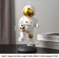 Creative white and gold astronaut soccer player figurine for modern home office desk decoration - Moon Soccer Style (F) / 1 Piece / White Gold