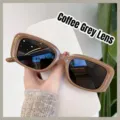 2025 neue quadratische Damen-Sonnenbrille mit kaffeefarbenem Rahmen und grauen Gläsern - Sonnenbrille / Kaffeebrauner Rahmen Graue Gläser