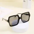 Stylish black oversized square sunglasses for women featuring classic dark grey tinted lenses - Black Frame Black Grey Lens