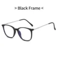 Stylish black round frame anti-blue light reading glasses for men and women - Anti-Blue Light Clear / Black