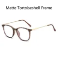 Fashionable lightweight round anti-blue light reading glasses in sand tortoise shell color - Anti-Blue Light Clear / Matte Tortoiseshell
