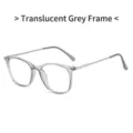 Gafas redondas transparentes grises ultraligeras con lentes anti luz azul de moda - Gris Transparente