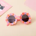 Lunettes de soleil enfant en forme de tournesol rose avec protection UV et décorations - Monture Rose Tournesol