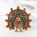 Exquisite vintage turkey brooch with colorful rhinestones for festive holiday jewelry - Turkey Rhinestone Style (15)