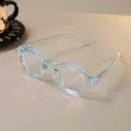 Stylische, hellblaue transparente Polygonalbrille mit schützenden Blaulichtfiltern - Transparent Blau Rahmen Blaulichtfilter