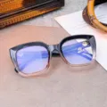 Occhiali anti-luce blu alla moda con montatura quadrata e sfumatura nero-rosa eleganti - Sfumatura Nero Rosa