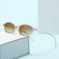 Lunettes de soleil ovales pour femmes, monture pêche transparente et verres dégradés bruns. - Monture Thé Clair Verres Thé