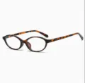 Lunettes de soleil vintage élégantes à monture ovale en écaille pour femmes, motif léopard - Écaille Anti-Lumière Bleue