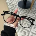 Occhiali da sole quadrati neri classici oversize eleganti con design per snellire il viso - Montatura Nera Lente Trasparente