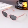 Stylish vintage pink cat-eye sunglasses with dark lenses for a chic summer look - Pink Frame Grey Lens