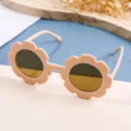 Lindas gafas de sol de flores melocotón para niños fiesta verano protección UV - Montura Rosa Lente de Té