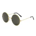 Vintage round frame sunglasses for kids featuring gold metal frames and dark lenses - Gold Frame Grey Lens