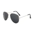 Gafas de sol aviador clásicas con montura de metal dorado y lentes oscuras, unisex - Montura Plateada Lente Gris
