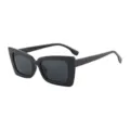 Klassische Retro-Sonnenbrille mit quadratischem Rahmen in mattem Schwarz für Damen und Herren - Schwarzer Rahmen Graue Gläser