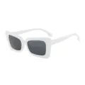 Modische Retro-Sonnenbrille in quadratischer Form mit dickem weißem Rahmen und Gläsern - Weißer Rahmen Graue Gläser