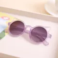 Fashionable children's cute purple cat ear sunglasses featuring purple gradient lenses - Purple Frame Gray Lens
