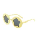 Jolies lunettes de soleil pour enfants en forme d'étoile jaune avec monture ronde - Jaune