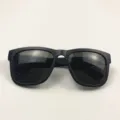 Classic matte black vintage square frame sunglasses with dark lenses for trendy style - Matte Black Frame / Dark Gray Lens