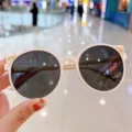 Cute cat-ear children's UV400 sunglasses in cream white finish for stylish girls - Cream White Cat Ears