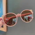 Fashionable pink cat-eye children's sunglasses with UV400 protection for toddlers - Bean Paste Pink