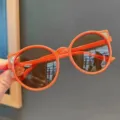 Cute orange UV400 cat-ear sunglasses for stylish kids and toddlers - Orange