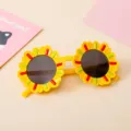 Lunettes de soleil en forme de tournesol jaune pour enfants avec accents colorés. - Monture Jaune Vif Tournesol