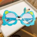 Lunettes de soleil mignonnes en forme de tigre bleu pour enfants avec protection UV - Bleu