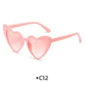 Gafas de sol modernas con forma de corazón rosa para fiestas - accesorio de moda - Marco Rosa / Lentes Rosas (C12) / Rosa