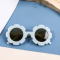 Elegantes gafas de sol de flores para niños de 1 a 8 años en acabado azul menta claro - Marco Azul Lentes Té