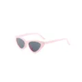 Eleganti occhiali da sole retrò cat-eye con montatura rosa chiaro e lenti scure protettive - Montatura Rosa Lente Grigia