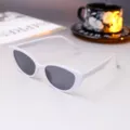 Retro white cat-eye sunglasses with dark lenses for a fashionable summer look - Solid White