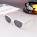 Stylish vintage cat-eye sunglasses featuring cream frames and dark lenses for women - Beige Frame Gray Lens