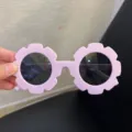 Gafas de sol infantiles con forma de flor lavanda protección UV de verano - Marco Púrpura Lentes Té