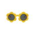 Yellow flower-shaped cute sunglasses for children aged 1-8 with dark round lenses - Orange Yellow