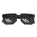 Gafas de sol negras con píxeles de mosaico ideales para fiestas y eventos de cosplay - Negro (Doble Fila)