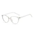 Stylish transparent cat-eye glasses with anti-blue light lenses and light frame - Transparent Frame Clear Lens