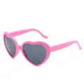 Gafas de sol de moda rosas con forma de corazón y lentes oscuras - Rosa