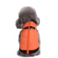 Detailed view of orange quilted dog winter vest with back zipper and D-rings - S / Bright Orange Quilted Zipper Padded Coat (DZ127) / Orange
