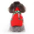 Pull de Noël pour chien vêtement d'hiver pour animal col roulé tricot chaud rouge détail - S / Rouge