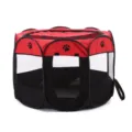 Foldable pet playpen octagonal dog tent with breathable mesh for puppy delivery and camping - Red / S (72x72x45)